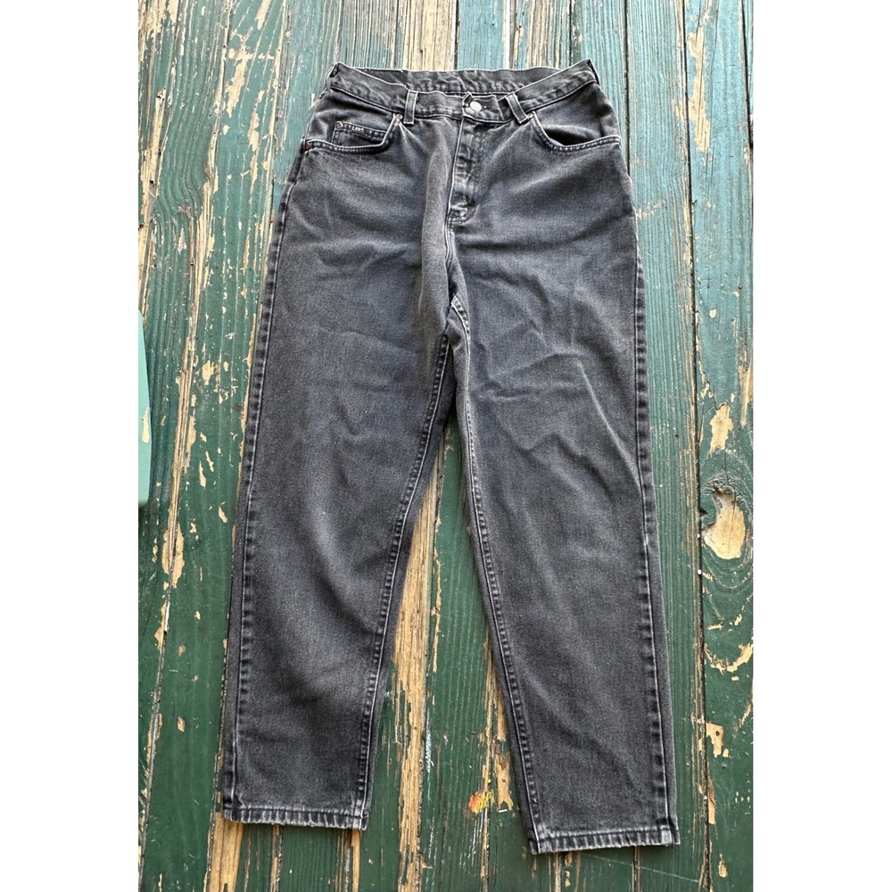 Lee Original Jeans Womens 30 Faded Black High Waisted Relaxed Tapered Leg Denim